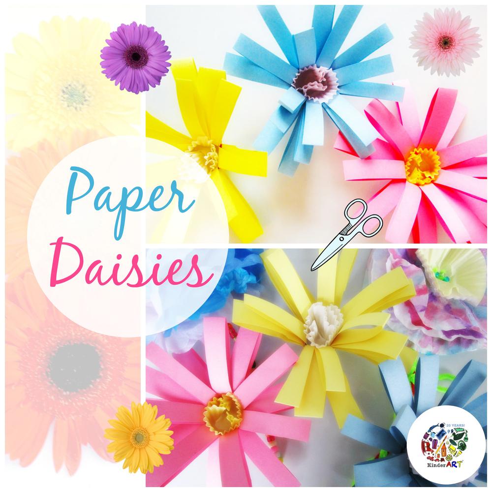 Make Paper Daisies | KinderArt.com.