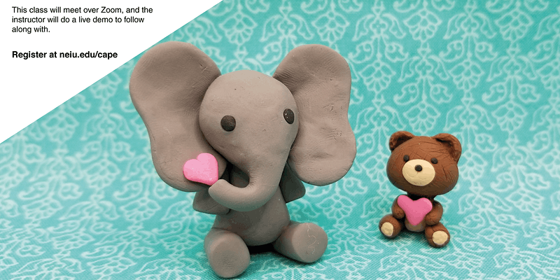 Polymer Clay: Valentine's Day Elephant & Bear - Online