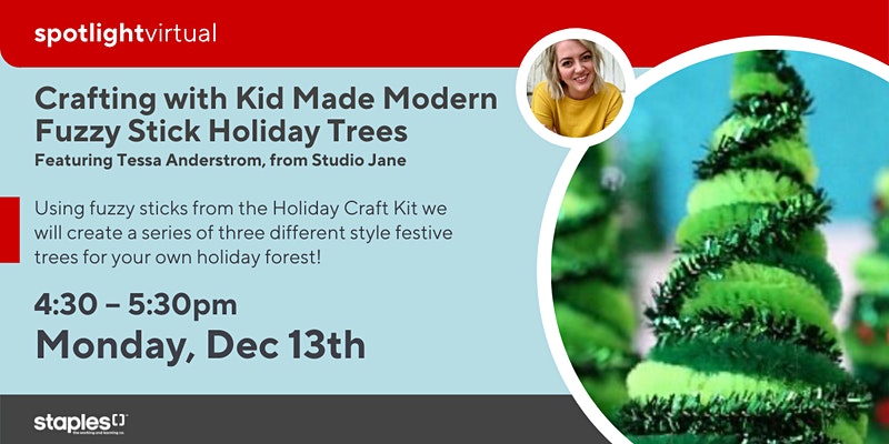 Crafting with Kid Made Modern – Fuzzy Stick Holiday Trees